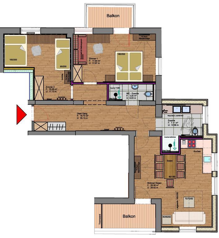 מאוראך Appartements Rofan חדר תמונה